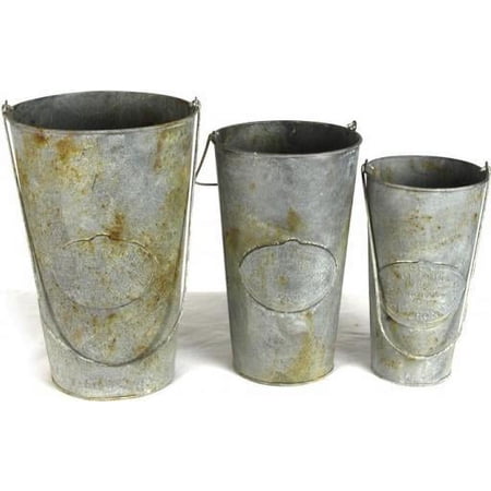 Bucket Rustic Set 3 Metal New ZT-837