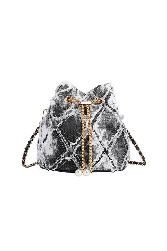Bucket Shoulder Bag Trendy Clutches Handbag Drawstring Hobos Crossbody Bag