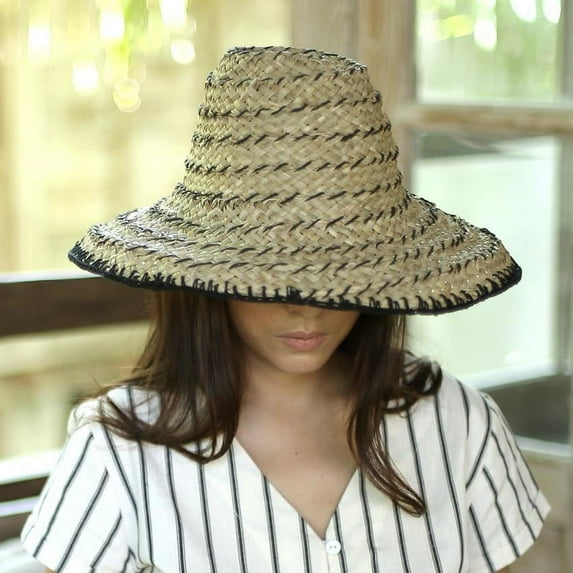 Bucket Straw Hat - Black