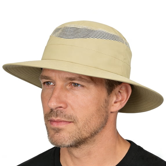 Bucket Summer Mens Sun Hat Water Repel Mesh Net Light Weight UV Protection Outdoor Cap by Solaris
