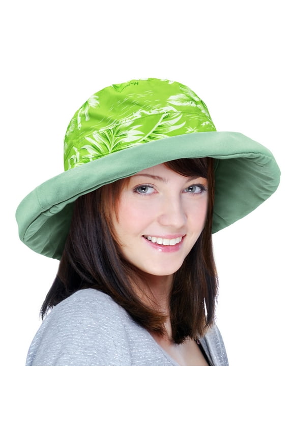 Bucket Sun Hat Cute Cap for Women Fashion Fold-up Brim Packable Summer Beach by Solaris