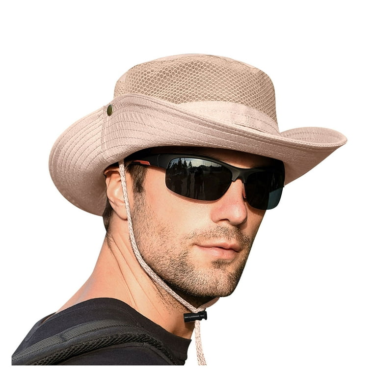 Men's UV Protection Wide Sun Hats Cooling Mesh Ponytail Hole Cap Foldable  Hat ..