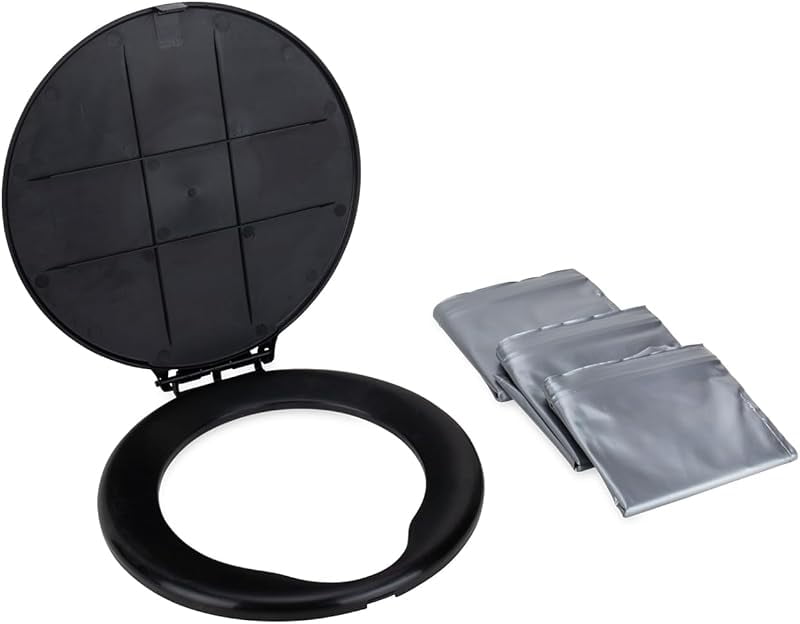 5 Gallon Bucket Toilet Seat Kit - Portable Camping Toilet With Bags & Seat Covers