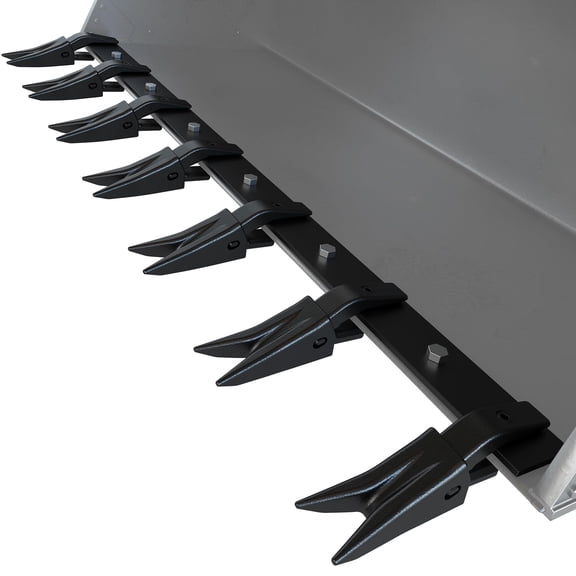 Bucket Tooth Bar, Heavy Duty Tractor Bucket 6 Teeth/7 Teeth Bar for Loader Tractor Skidsteer, Bolt On Design, for Efficient Soil Excavation and Bucket Protection
