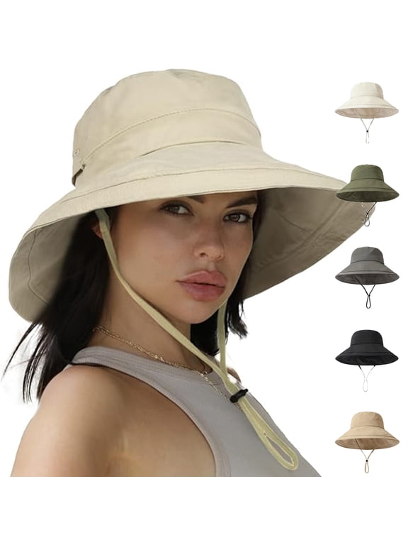 Bucket Waterproof Rain Hat for Women Men Sun Hats Packable Summer Hat Hiking Travel Floppy Sun Hat with Ponytail Hole