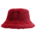 thumbnail image 1 of Bucket for Women Winter Hat Men Fuzzy Warm Women's Furry Fisherman Cap Casual Trips Sports Skiing Wine, 1 of 7