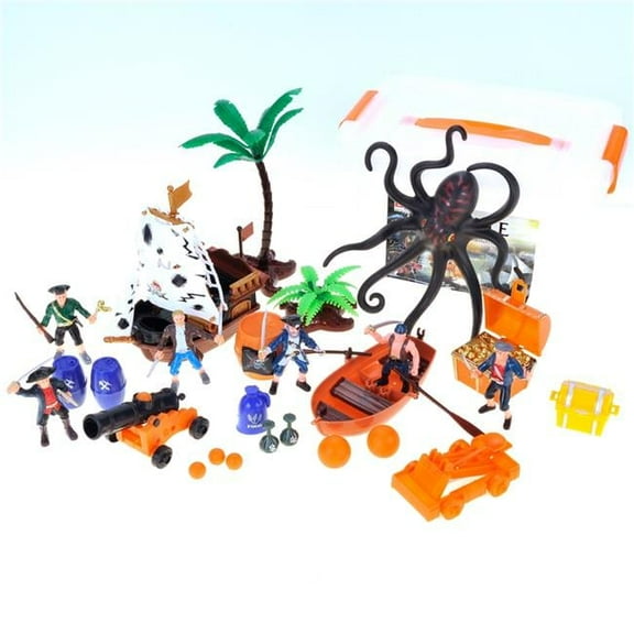 Bucket of Pirate Action Figures Playset, Multi Color