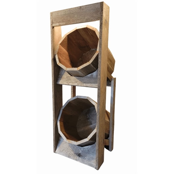 Buckets - Double Stacked - Counter Display - 2 Tiered, Hand Crafted Wooden (Candy Sold Separately)