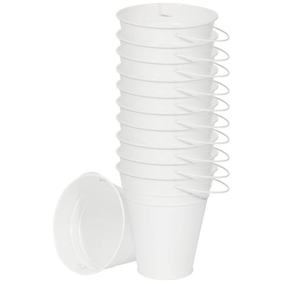Buckets Large Galvanized - 12 PCS (White)