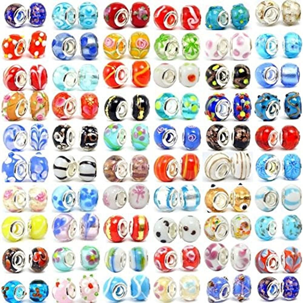 Buckets of Beads Murano Glass Bead Charms, Assorted Colors