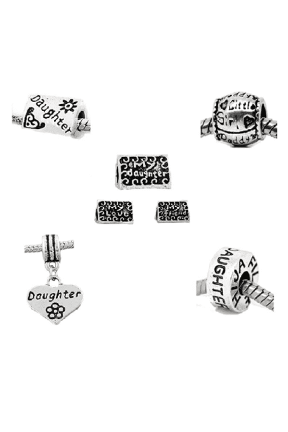 Silver Daughter Inspired Bulk Charms Family Charm Bead Set