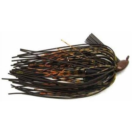 Buckeye Mop Jig 3/8Oz Brown/Orange Double Rattles - Mustad Flippin Hook MOPJBO38