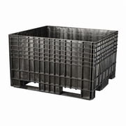 Bulk Container 25.9 cu ft Volume Cap., 48 in L, 44 in W, 29 3/8 in H, Plastic, Black