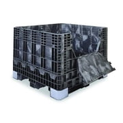 Collapsible Bulk Container 28.3 cu ft Volume Cap., 47 5/8 in L, 44 5/8 in W, 34 in H, Plastic
