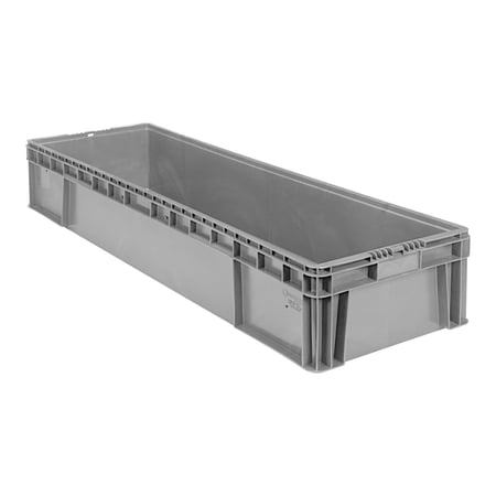 Buckhorn 48 Inch Plastic Storage Bin, Stackable Garage Organizer Tote, Light Gray