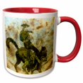 thumbnail image 1 of 3drose, Bucking Bronco Grunge, 15oz Two-tone Red Mug, 1 of 6