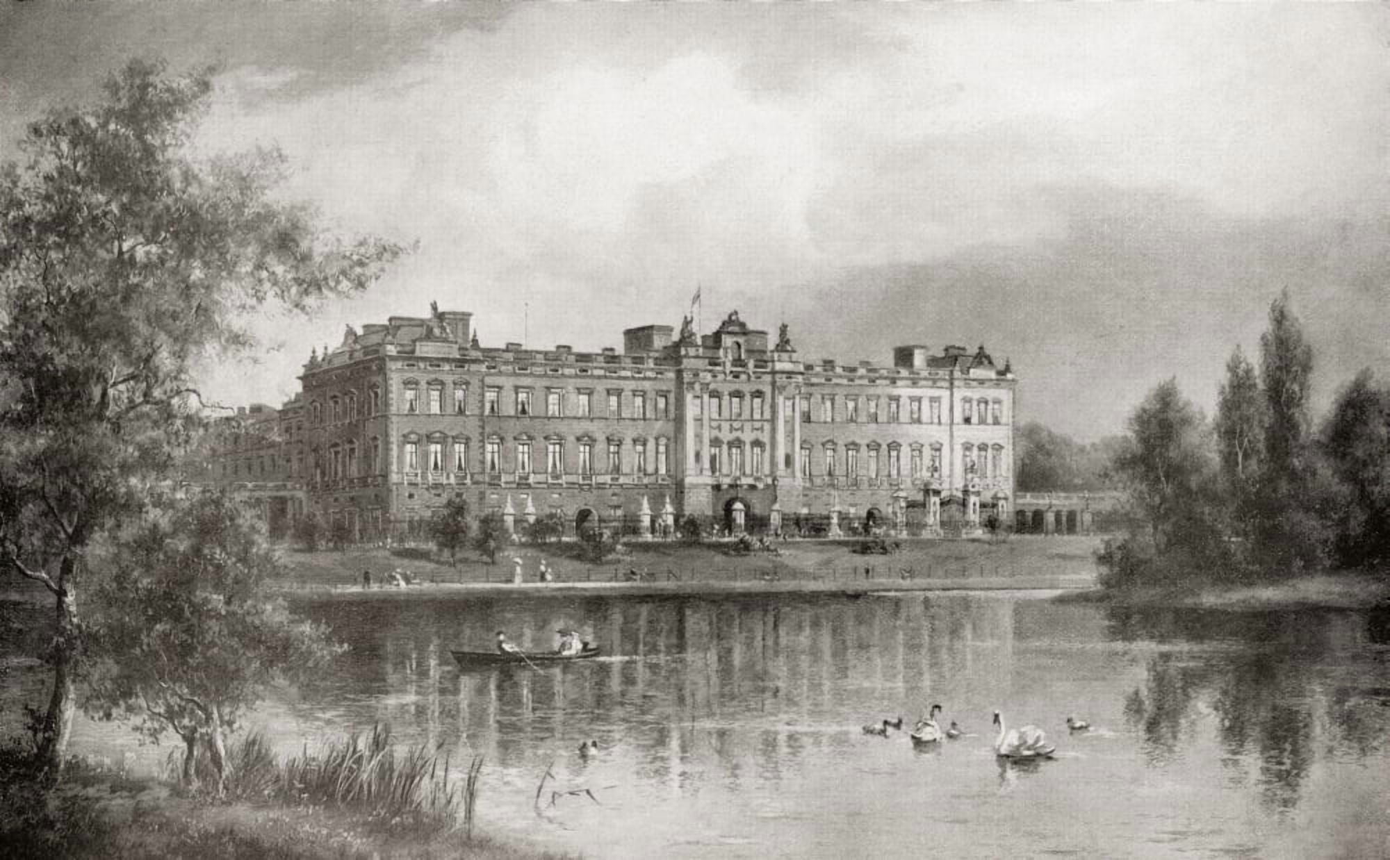 Buckingham Palace London England From Edward VII His Life and Times published 1910 Canvas Art - Ken Welsh Design Pics (18 x 11)