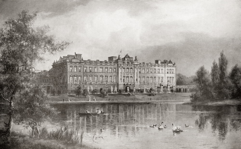 Buckingham Palace London England From Edward VII His Life and Times published 1910 Canvas Art - Ken Welsh Design Pics (36 x 22)
