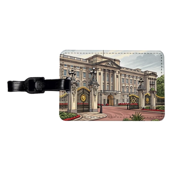 Buckingham Palace London England Great Britain Faux Leather Travel Luggage Tag