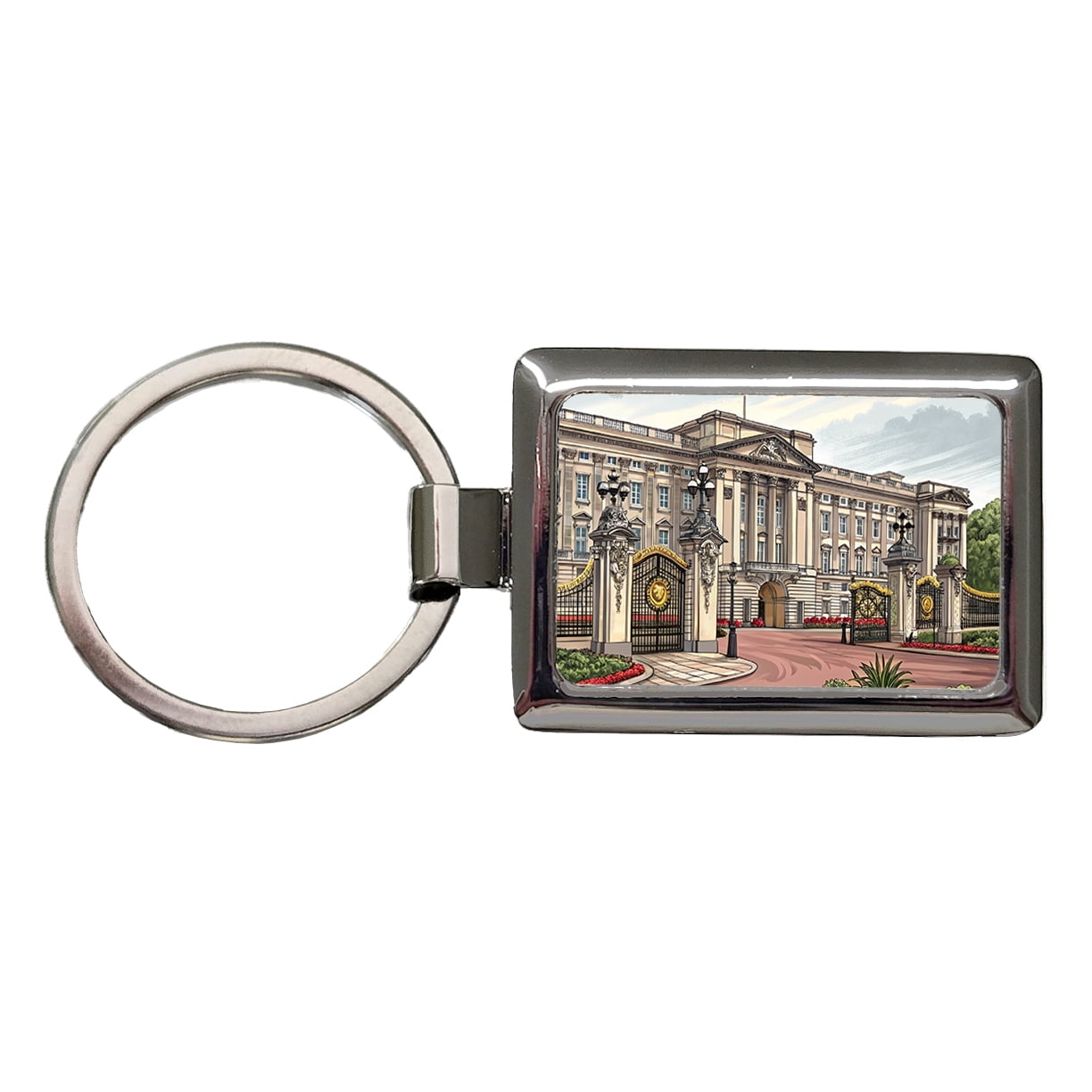 Buckingham Palace London England Great Britain Metal Rectangle Keychain ...