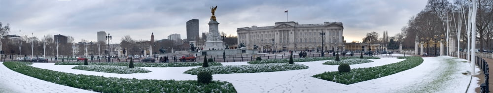 Buckingham Palace in winter City of Westminster London England Canvas Art - Panoramic Images (48 x 9)