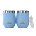 thumbnail image 1 of Buckland Adventure Gear 12 oz Stainless Steel Insulated Wine Tumbler, Sky Blue (Set of 2), 1 of 8