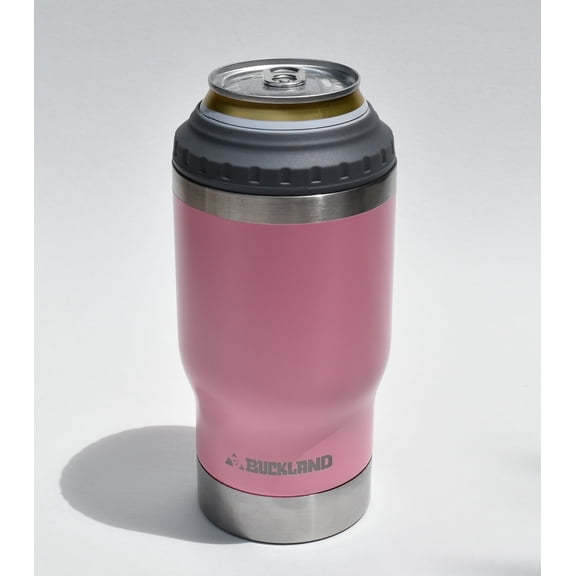 Buckland Adventure Gear 14 oz Stainless Steel Insulated 4-in-1 Beverage Cooler, Pink