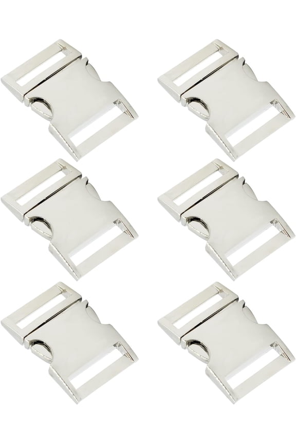 Buckle 6 count 1 inch(25mm) Quick Side Release Clips Metal Buckles for Straps Webbing Paracord Bracelet Backpack Belt,