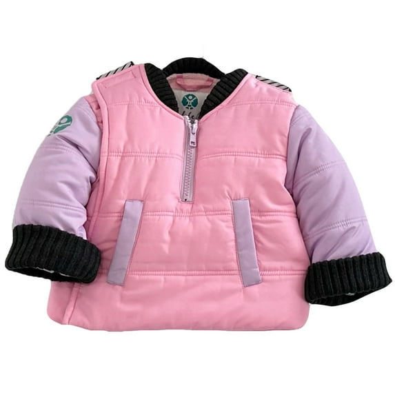 Buckle Me Baby Coat - Safer Car Seat Toddler Girls Warm Winter Jacket / Quick Close Winter Coat - Powerpuff Pink/Purple - Size 6 Months - As Seen On Shark Tank