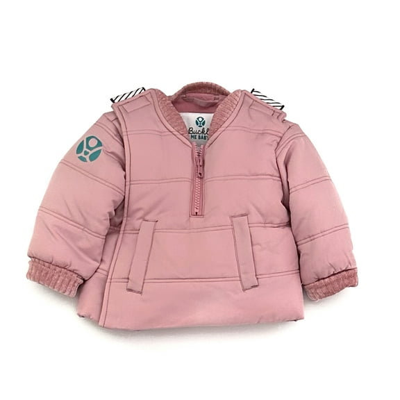 Buckle Me Baby Coats - Safer Car Seat Toddler Girls Warm Winter Jacket/Quick Close Winter Coat - Cotton Candy Pink- Size 12 Months - As Seen On Shark Tank