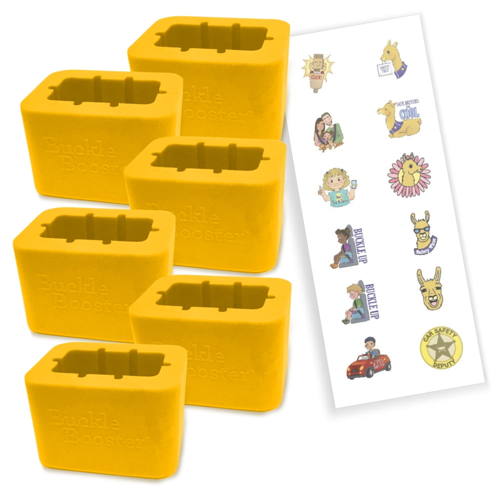 Buckle Booster™ Seat Belt Receptacle Raiser, Yellow, 6Pack