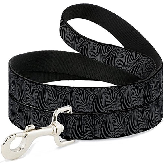 Buckle-Down 1.5" Wide "Zebra Head Black Gray" Dog Leash
