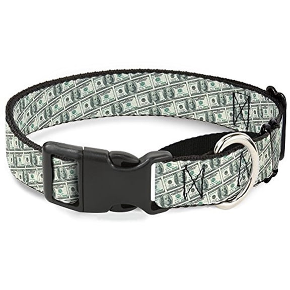 Buckle-Down 100 Dollar Bill Old Series 2006 Repeat Martingale Dog Collar