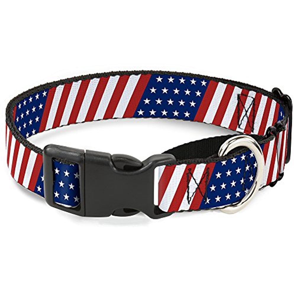 Buckle-Down American Flag Diagonal Martingale Dog Collar