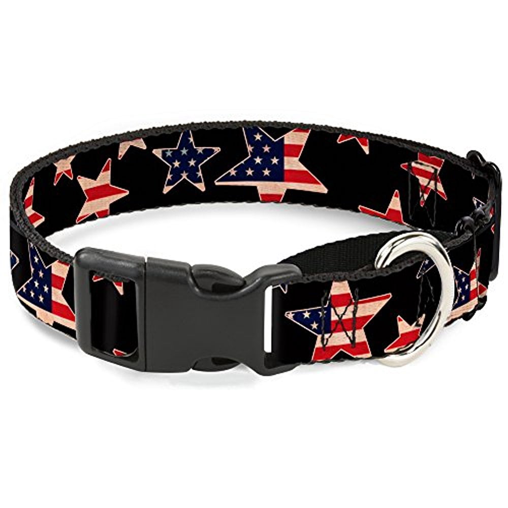 Buckle-Down Americana Stars & Flags Black Red White Blue Martingale Dog Collar