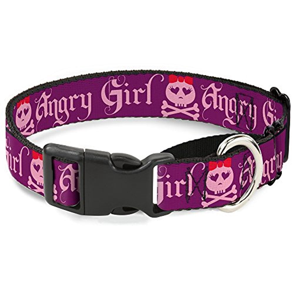 buckle-down angry girl purple pink martingale dog collar