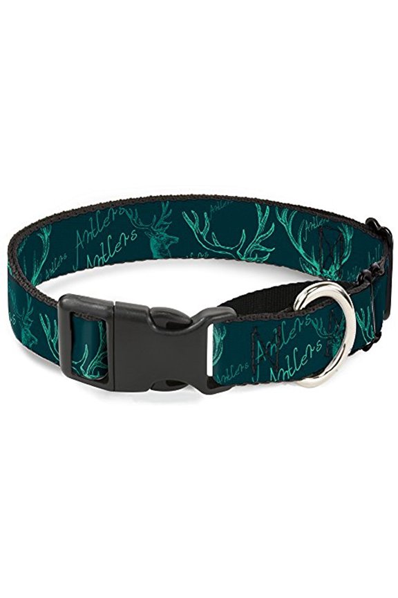antlers turquoise martingale dog collar