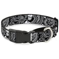 thumbnail image 1 of buckle-down bandana skulls black white martingale dog collar, 1 of 1