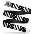 thumbnail image 1 of Buckle-Down Belt, Seatbelt Buckle Belt, American Flag Close Up Black White, 34 to 52 Inches, 1 of 9