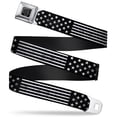 thumbnail image 1 of Buckle-Down Belt, Seatbelt Buckle Belt, Americana Stars Stripes Weathered Black White, Youth 22 to 32 Inches, 1 of 9