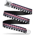thumbnail image 1 of Buckle-Down Belt, Seatbelt Buckle Belt, Aztec Pattern White Navy Red Black, 34 to 52 Inches, 1 of 9