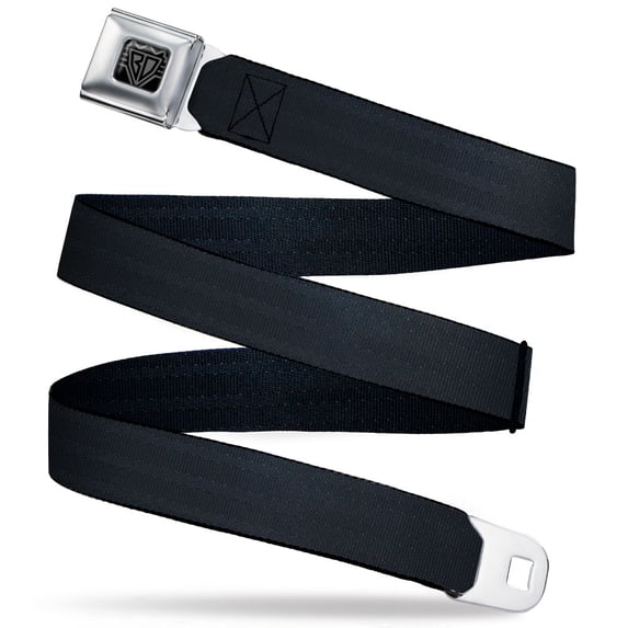 Buckle-Down Belt, Seatbelt Buckle Belt, Black Panel, 30 to 44 Inches