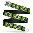 thumbnail image 1 of Buckle-Down Belt, Seatbelt Buckle Belt, Brazil Flags, 30 to 44 Inches, 1 of 9