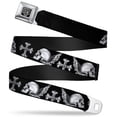 thumbnail image 1 of Buckle-Down Belt, Seatbelt Buckle Belt, Buckle Down Skulls Wings Black White, 34 to 52 Inches, 1 of 9