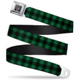 thumbnail image 1 of Buckle-Down Belt, Seatbelt Buckle Belt, Buffalo Plaid Black Green, Youth 22 to 32 Inches, 1 of 9