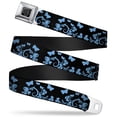 thumbnail image 1 of Buckle-Down Belt, Seatbelt Buckle Belt, Butterfly Garden Black Blue, Youth 22 to 32 Inches, 1 of 9