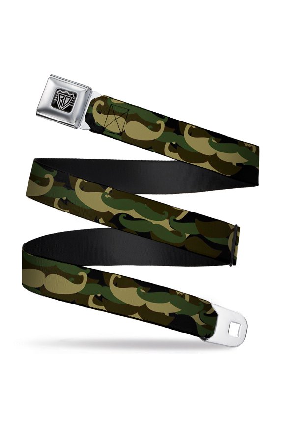 Belt, Seatbelt Buckle Belt, Camostache, 30 to 44 Inches