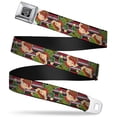 thumbnail image 1 of Buckle-Down Belt, Seatbelt Buckle Belt, Christmas Elves Stripes Black Red White Green, 30 to 44 Inches, 1 of 9