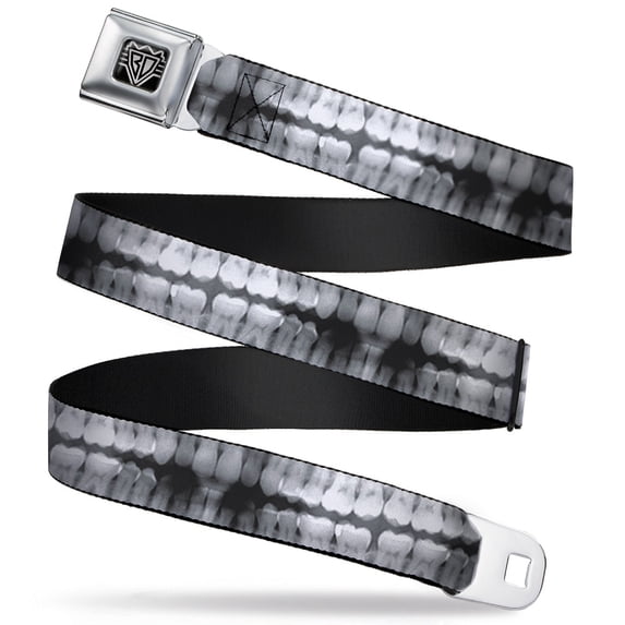 Buckle-Down Belt, Seatbelt Buckle Belt, Dental X Rays Black White, 34 to 52 Inches