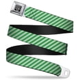 thumbnail image 1 of Buckle-Down Belt, Seatbelt Buckle Belt, Diagonal Stripes Pastel Greens, 34 to 52 Inches, 1 of 9